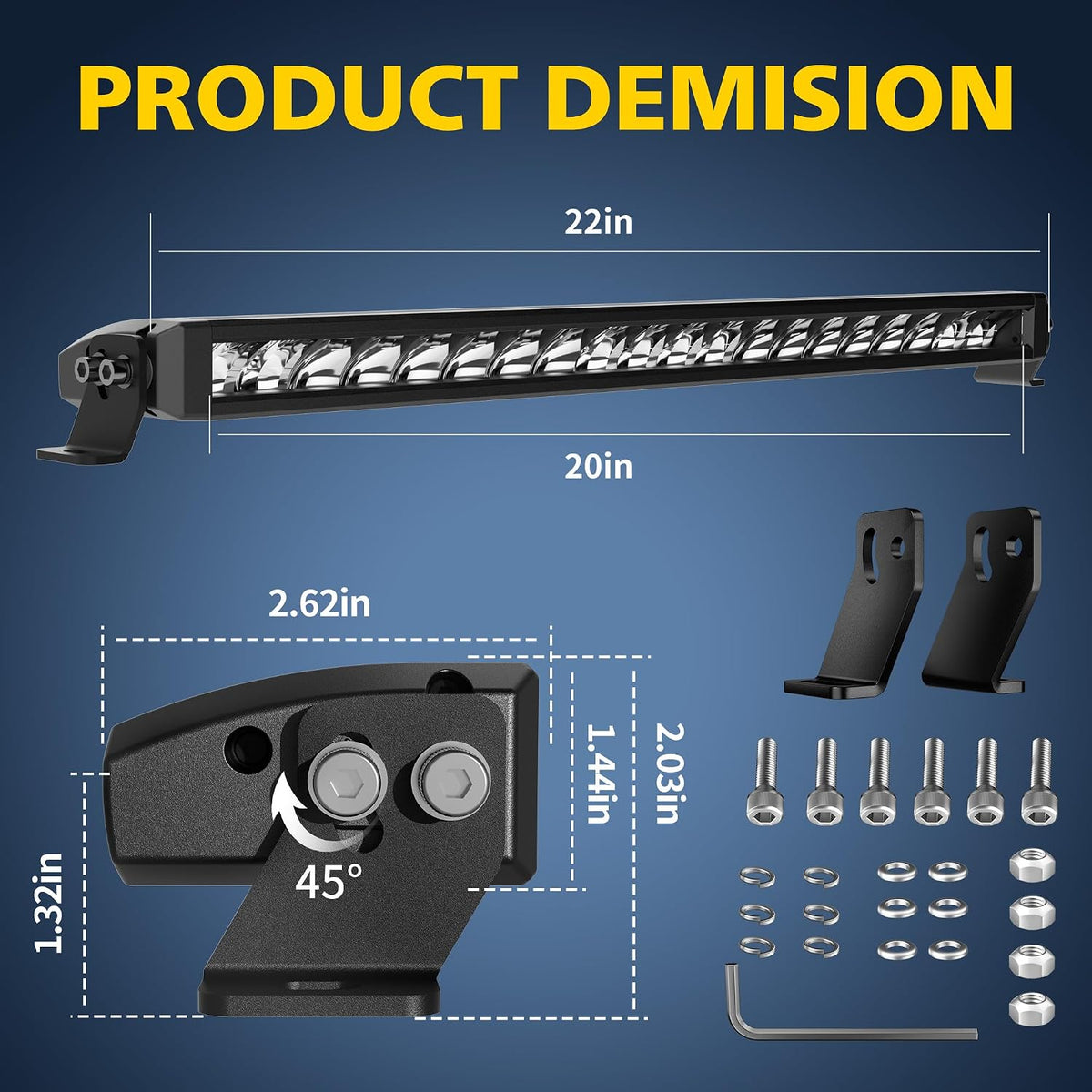 4wdking dual color slim led light bar 22 on a desk or shelf