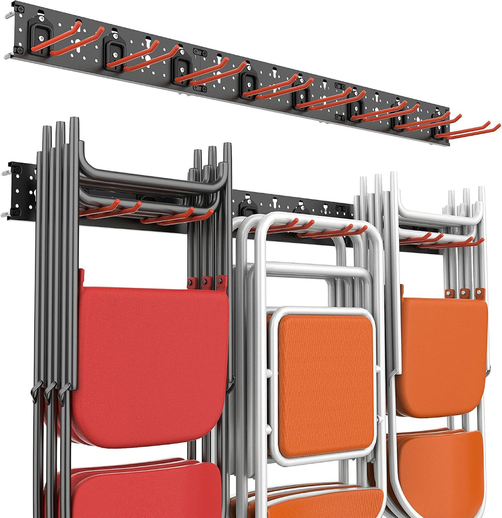 Wallmaster Wall Mount Garage Organizer Tool Storage Rack, Heavy Duty Folding