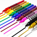 ARTISTRO 12 Oil-Based Permanent Paint Markers - Medium Tip Markers for Tire, Wood, Rock, Fabric, Glass, Ceramic, Metal, Plastic, and More - Quick Dry, Waterproof