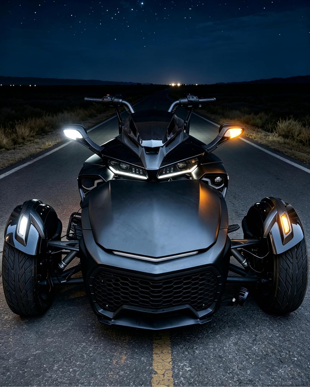 SAUTVS LED Side Mirror Lights for Spder F3, LED Side Mirror Accent Auxiliary Lights Kit with Yellow Turn Signals for Can-Am Spyder F3 F3-S 2013-2026 Accessories (2PCS)