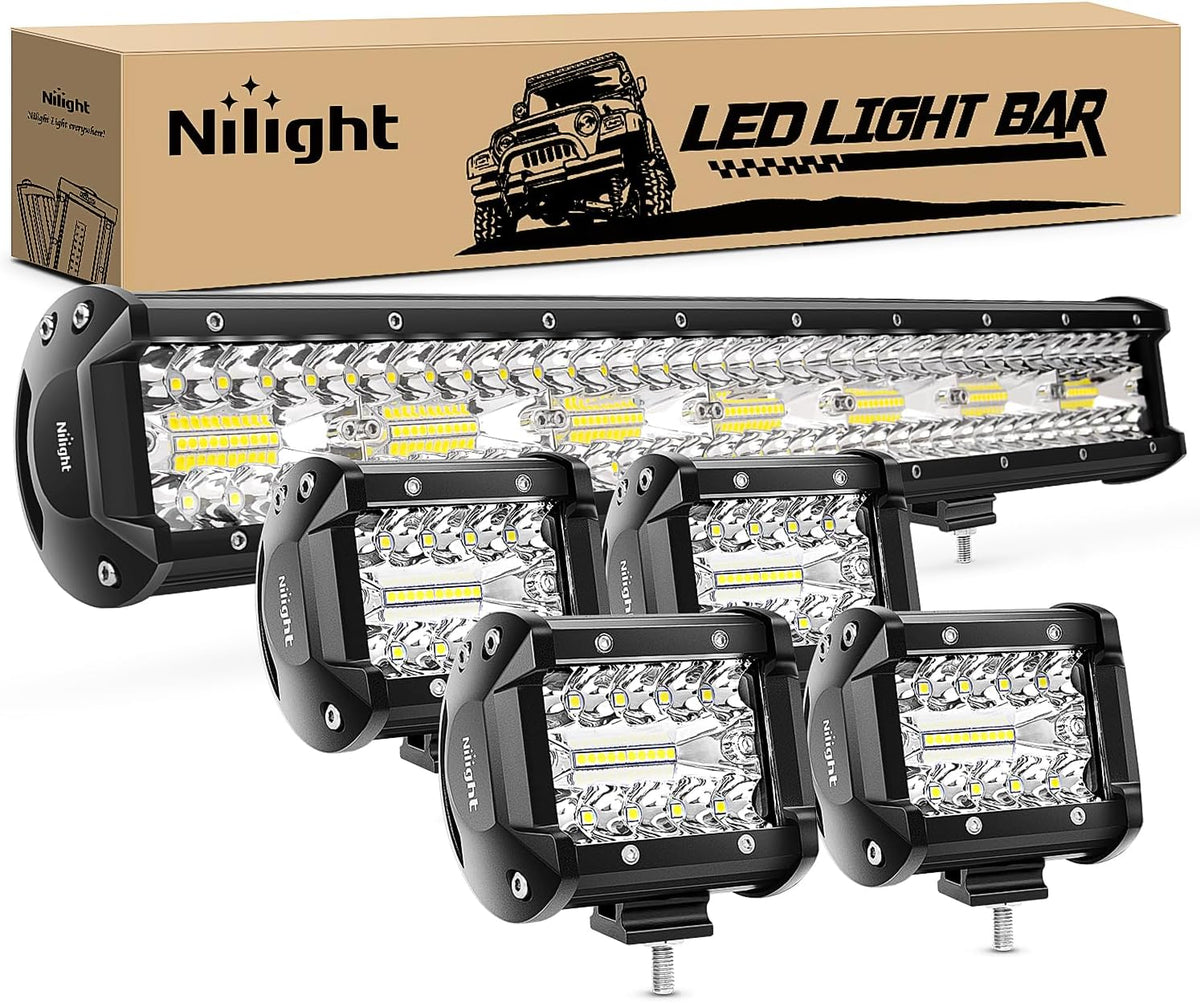 nilight 20 inch 420w triple row flood spot, main product view