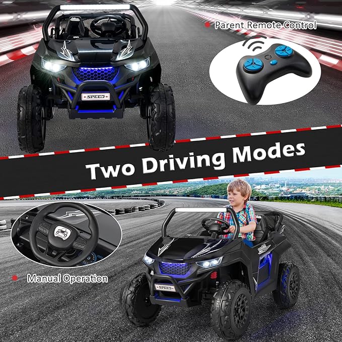 Costzon 2-Seater Ride on Car for Kids, 12V Kids' Electric Vehicles w/Remote - Image 4
