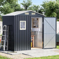 6x4 FT Outdoor Metal Storage Shed, Single Door, 1 Clear Window, Tool Shed by Unknown