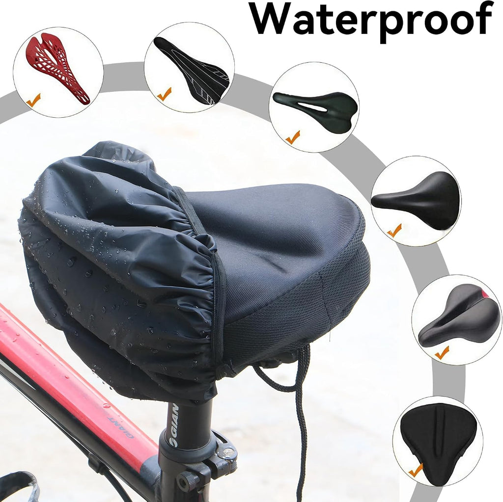 Black Waterproof Bicycle Seat Cover Dustproof Rainproof Saddle Protector for Cycling