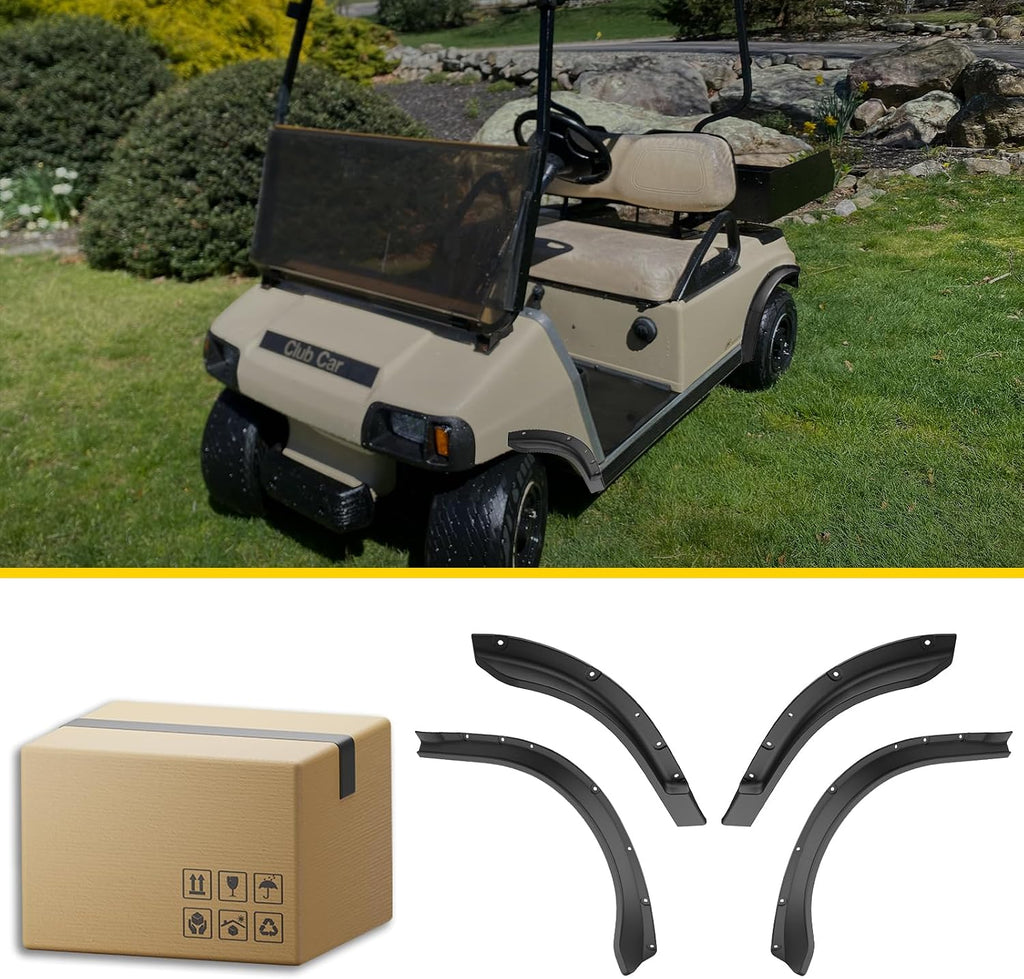 Front and Rear Fender Flares for Club Car DS 1993+, Combined Mud Flaps Guards for Clubcar DS, Golf Cart Accessories, Standard and Unmodified Golf Carts Body Only