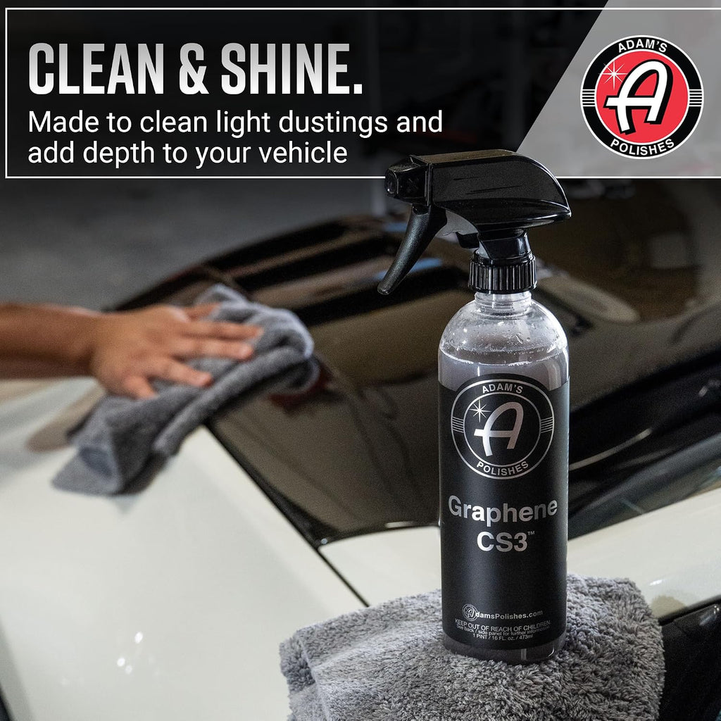 Adam's Polishes Graphene CS3 (16oz) - Graphene Waterless Wash Ceramic Spray Coating Detail Spray | High Gloss Car Wash Cleaning Spray for Car Detailing | RV Boat Motorcycle