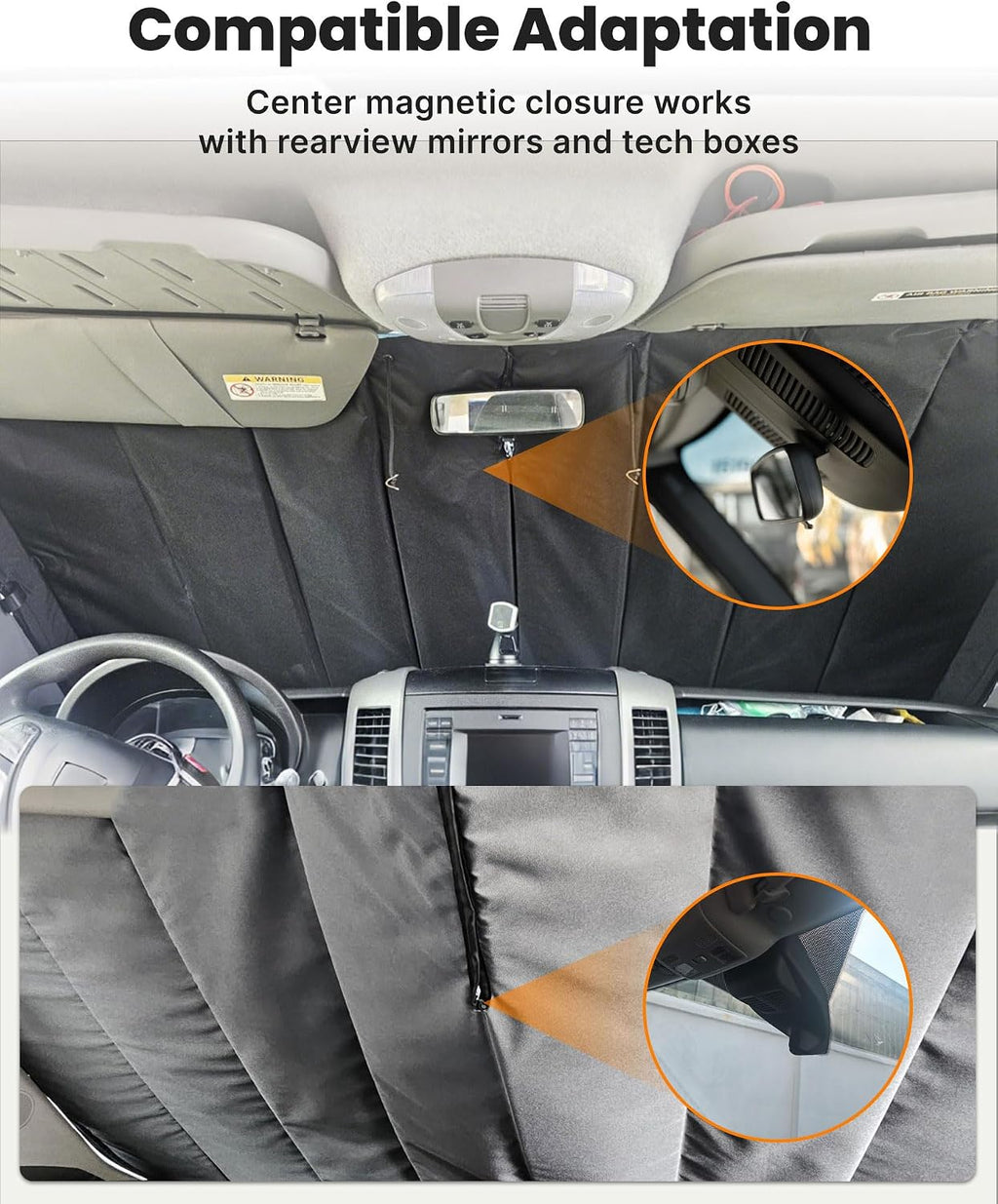 MELIPRON Van Window Cover Fits for Mercedes-Benz Sprinter NCV3/VS30 2007-2026, Blackout Privacy & Thermal Insulation Windshield Cover for Van Life & Camping, Custom Fit, Easy Install, Gray