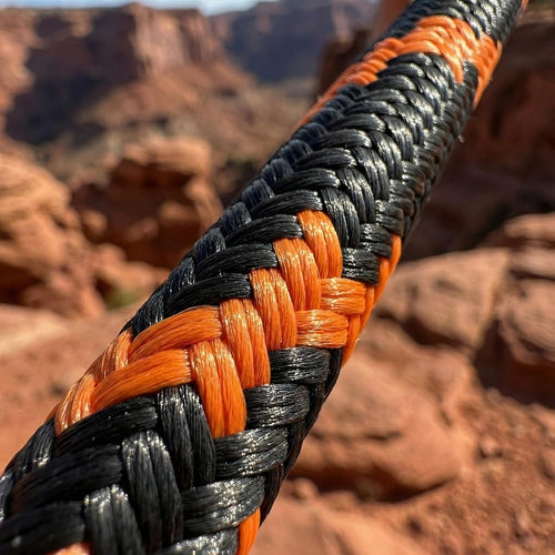 1-1/8" x 30' Kinetic Recovery Tow Rope (48,600lbs), with 2 Soft Shackles Offroad Recovery Kit for 4WD Pick Up Truck, SUV, ATV, UTV (Black&Orange)