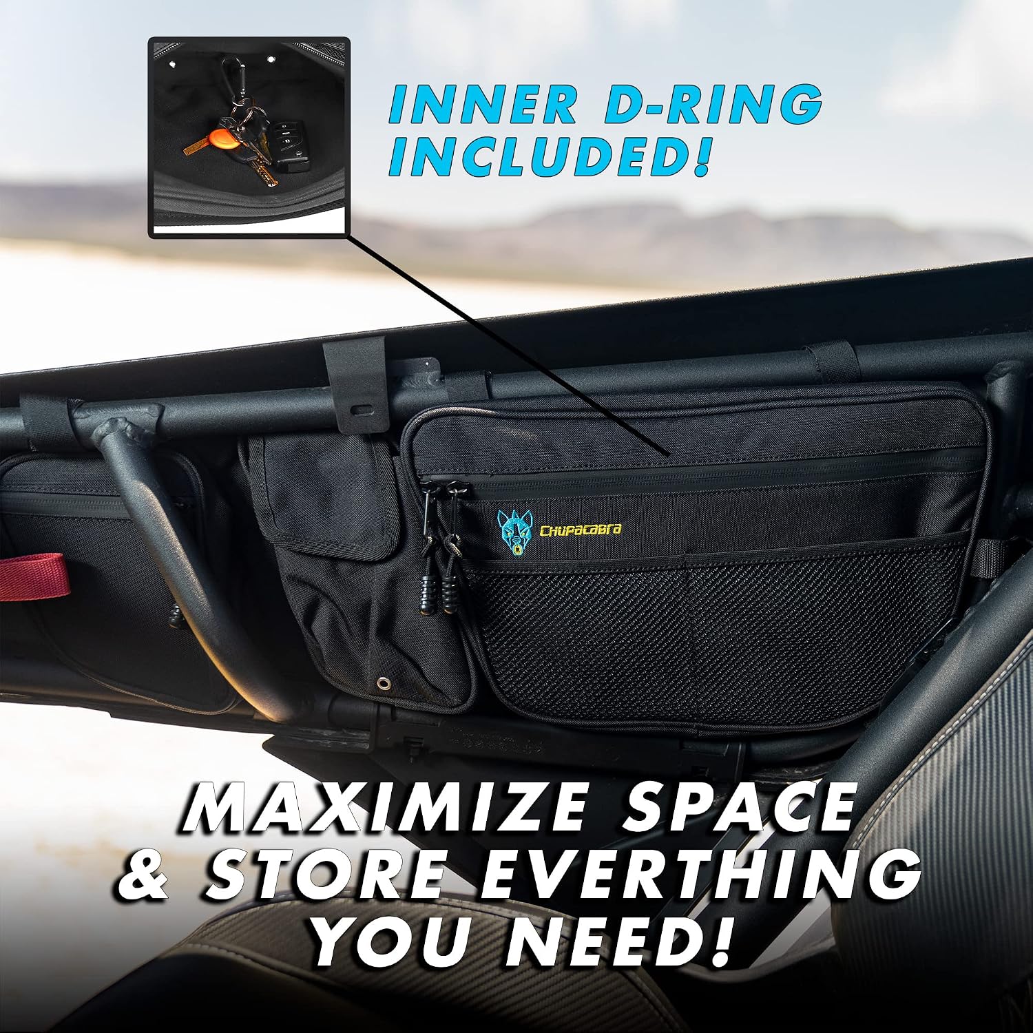 Chupacabra Offroad X3 Front Door Bags - Maverick X3 MAX Turbo R X DS RS RR XMR XRC 2017 2017-2022 Door Storage Bags (Driver and Passenger Side Door Bags)