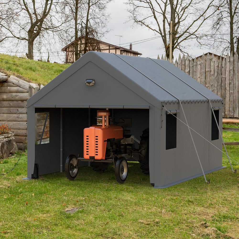10x20 Heavy Duty Carport, Portable Garage with Doors & Windows