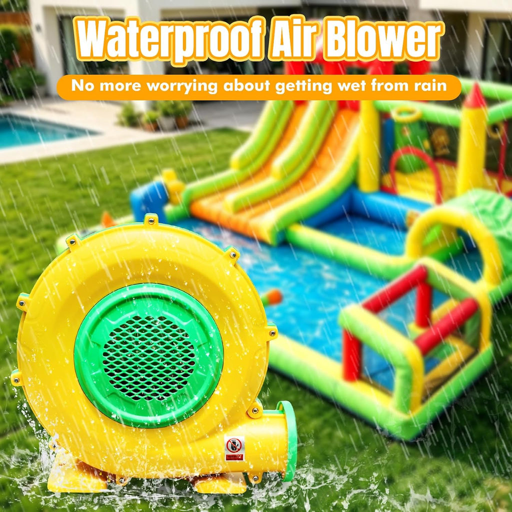 Step4Fun Bounce House Air Blower for Inflatables, 1100W Watt ETL Certified Electric Blower, Perfect for Inflatable Bounce House Water Slide and Bouncy Castle Indoor & Outdoor Yellow