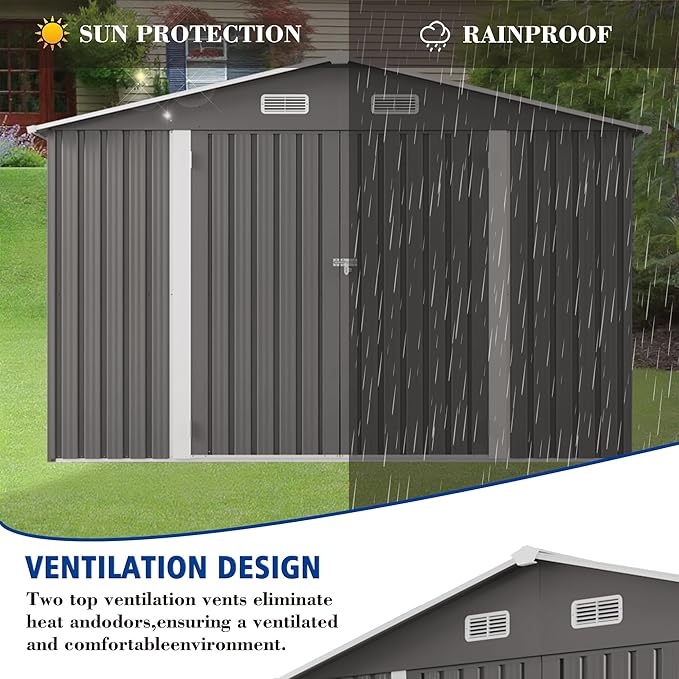 10x8 FT Outdoor Storage Shed - Image 4
