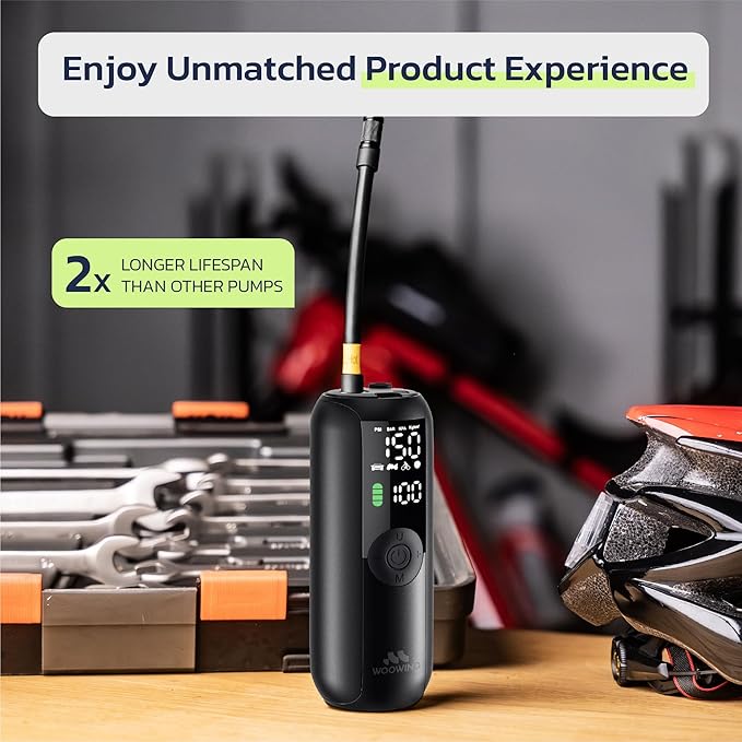 Woowind Tire Inflator Portable Air Compressor, Electric Bike Tire Pump - Image 7