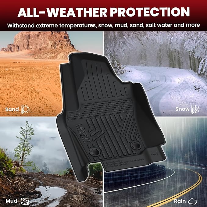 LASFIT Floor Mats for Toyota Tacoma 2024 2025 Double Cab All Weather Floor - Image 6