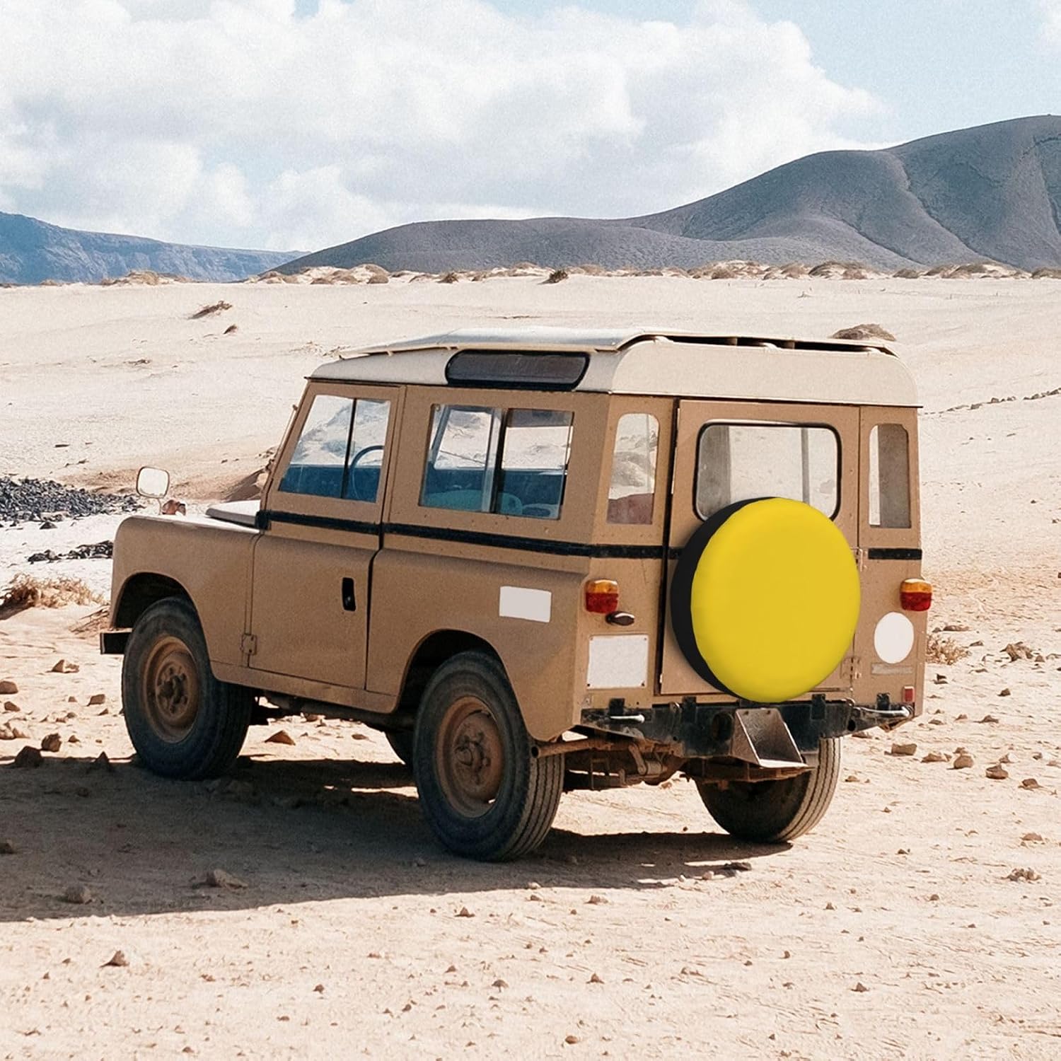 Gold Yellow Print Universal Spare Tire Cover for RV, Jeep | Wheel Protector Fits Rv, Trailer, Jeep, Shield Tires From Sun, Dirt And Rain For Outdoor Storage