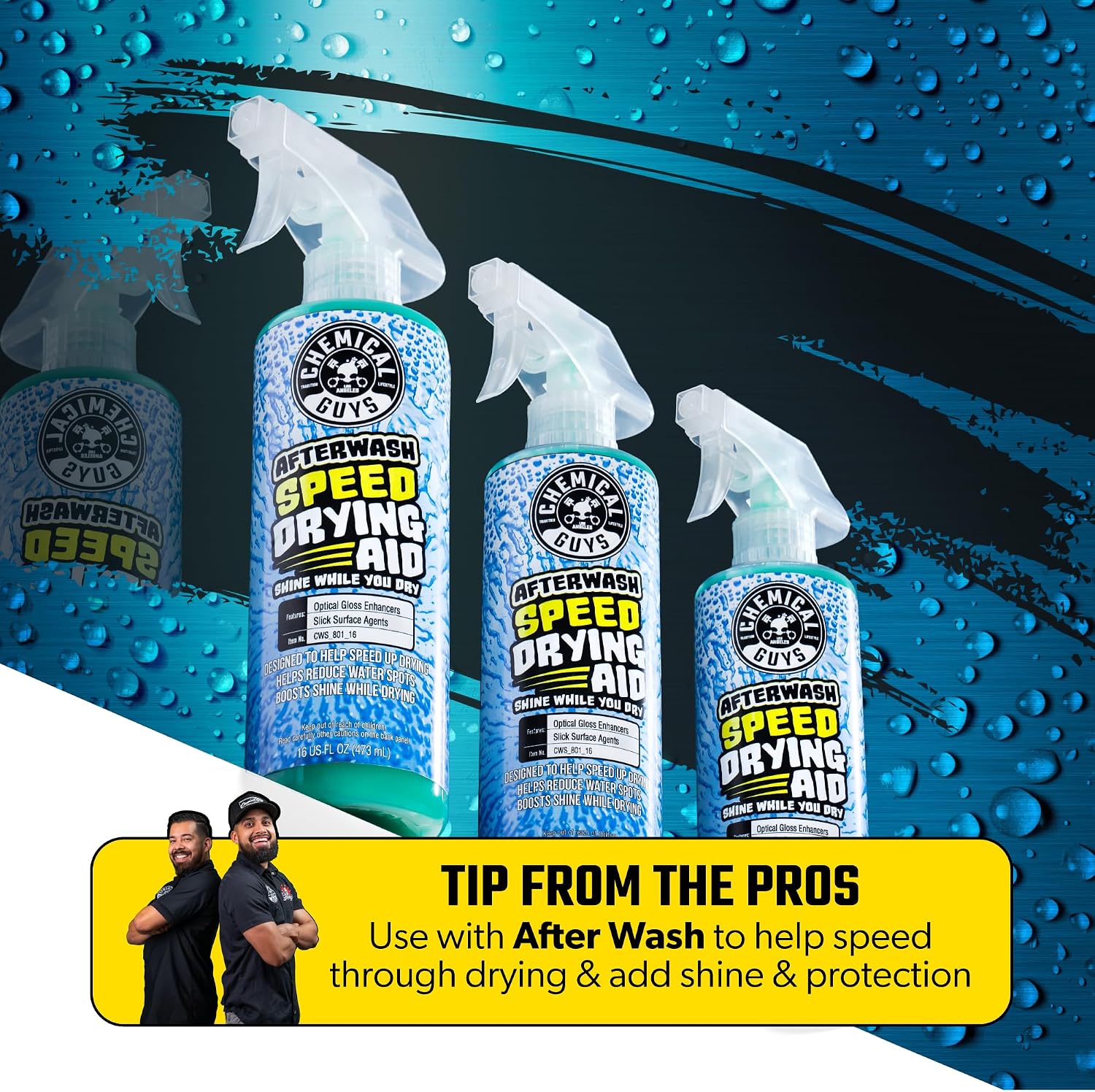 Chemical Guys After Wash Sprayable Gloss Boosting Car Wash Drying Aid - 16 oz Car Detailing Spray Helps Reduce Water Spots, Adds Shine, and Speeds Drying for Trucks, and Motorcycles