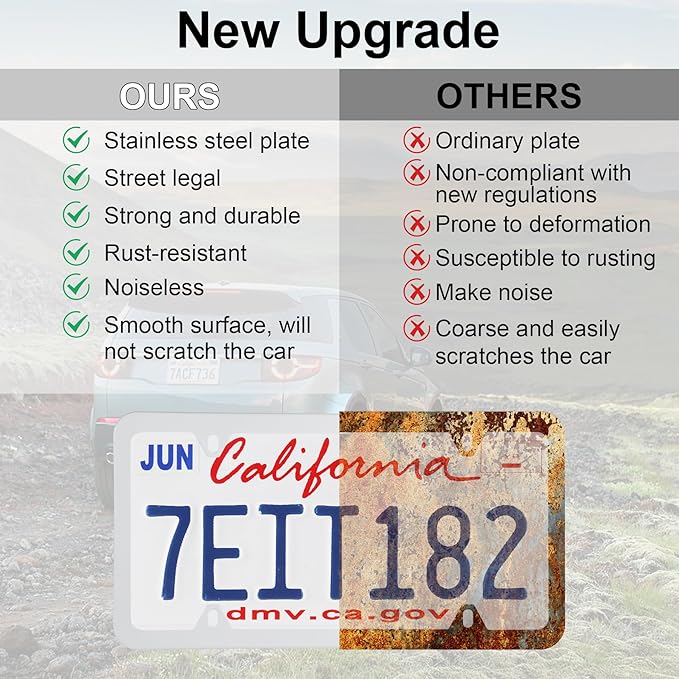 LivTee 4 Holes Stainless Steel License Plate Frames, Automotive Exterior - Image 6