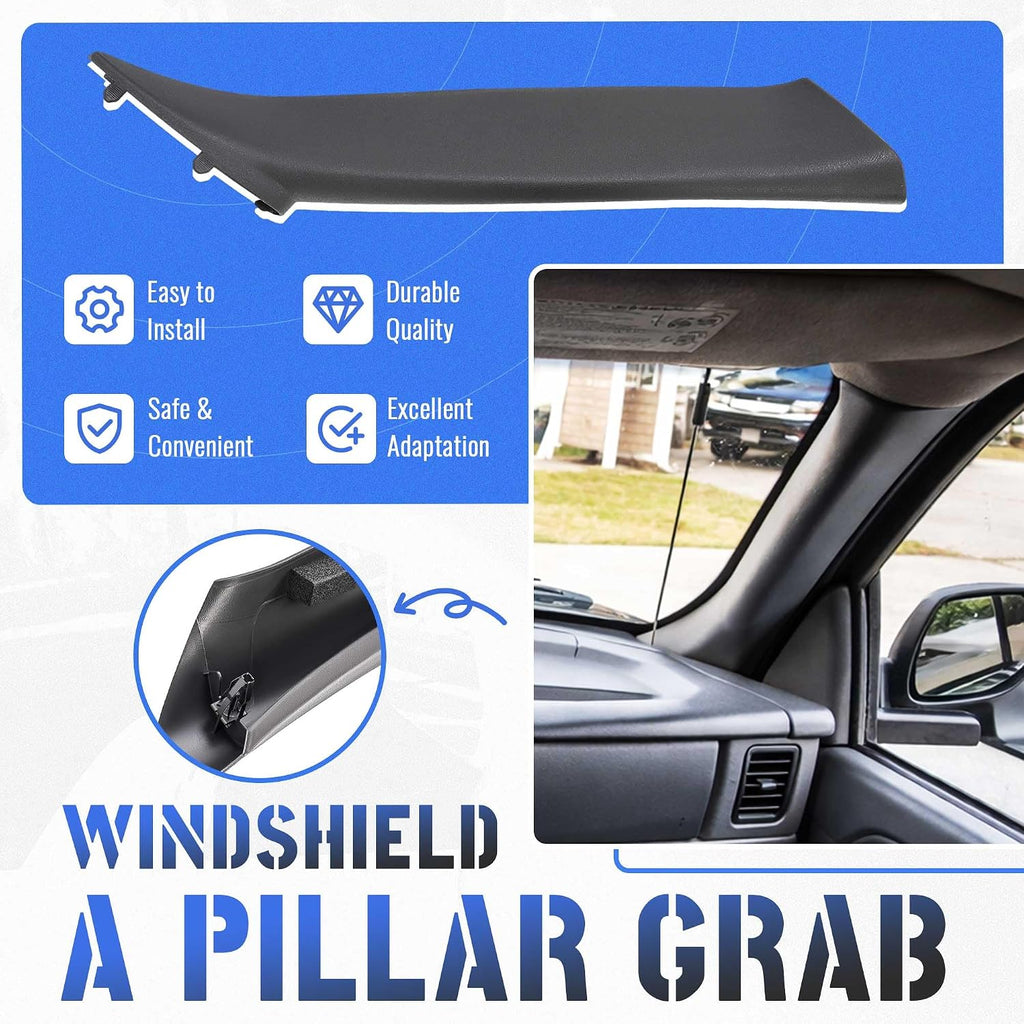 HECASA Windshield A Pillar Grab Compatible with 1999-2007 Chevy Chevrolet Silverado Suburban GMC Sierra Yukon Cadillac Escalade W/O Speaker Replacement for 15262946 Right Side Dark Gray