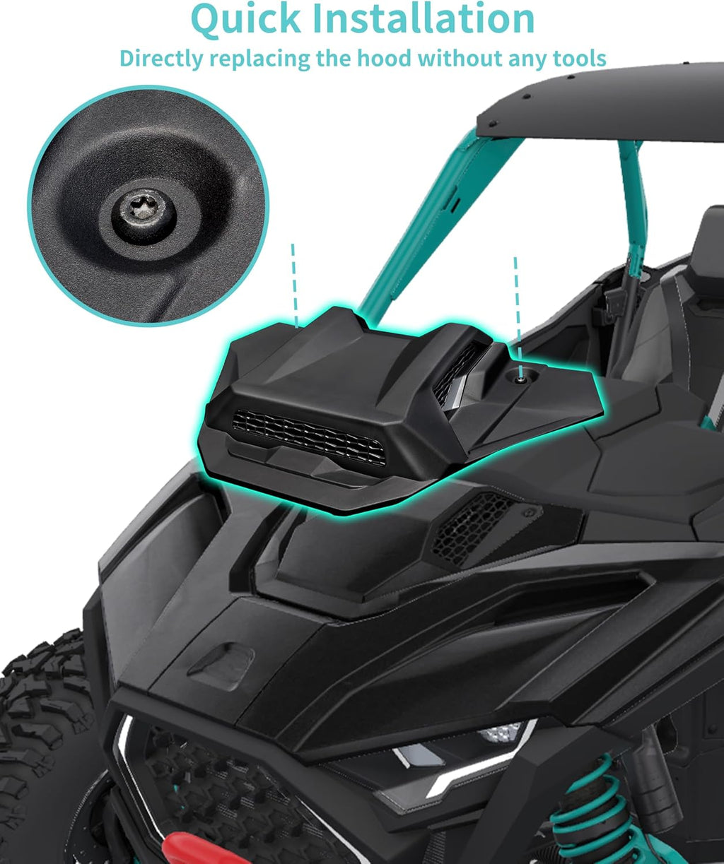 Sport Hood Scoop for Polaris RZR PRO XP XP4/PRO R R4/S S4 2025 Accessories, Front Turbo with Mesh Ventilation Sleek Cool PP Material