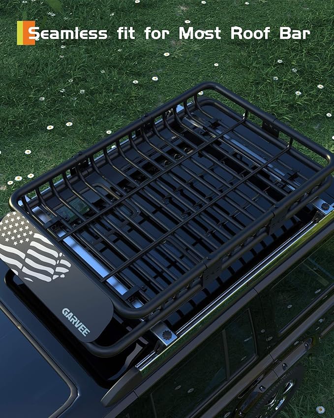 51" x 36" Universal Roof Rack Carrier Basket, 200 Lbs Capacity Car Cargo Rack - Image 7