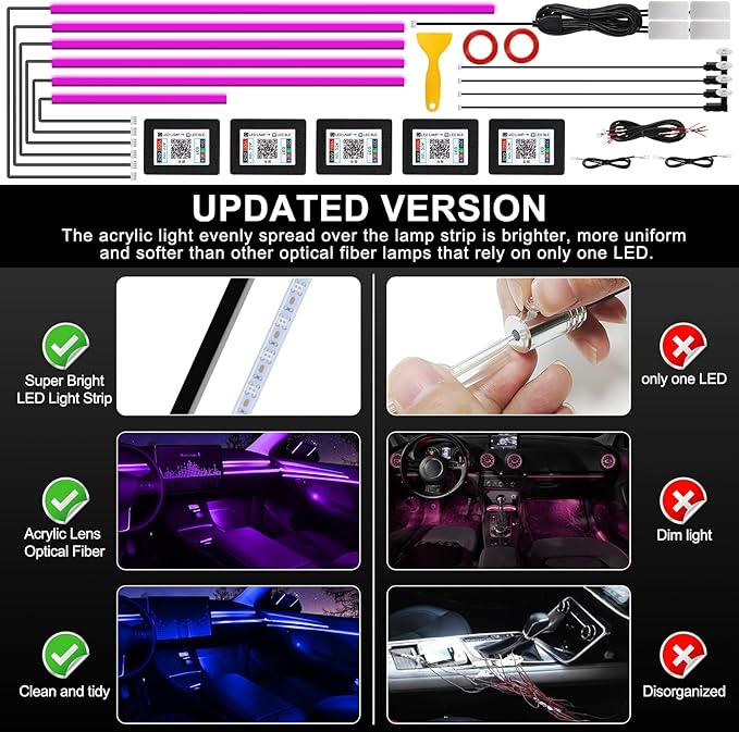 Acrylic Interior Car LED Strip Light - Image 6