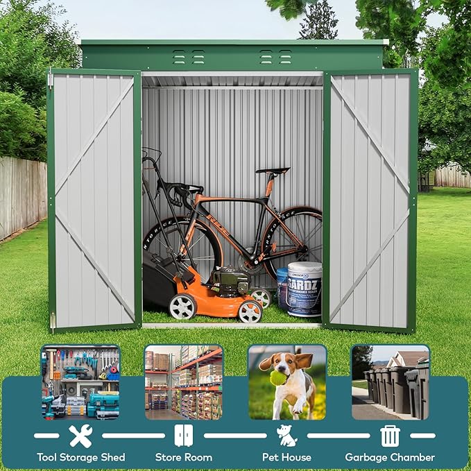 Gizoon 6' x 4' Outdoor Storage Shed - Image 5