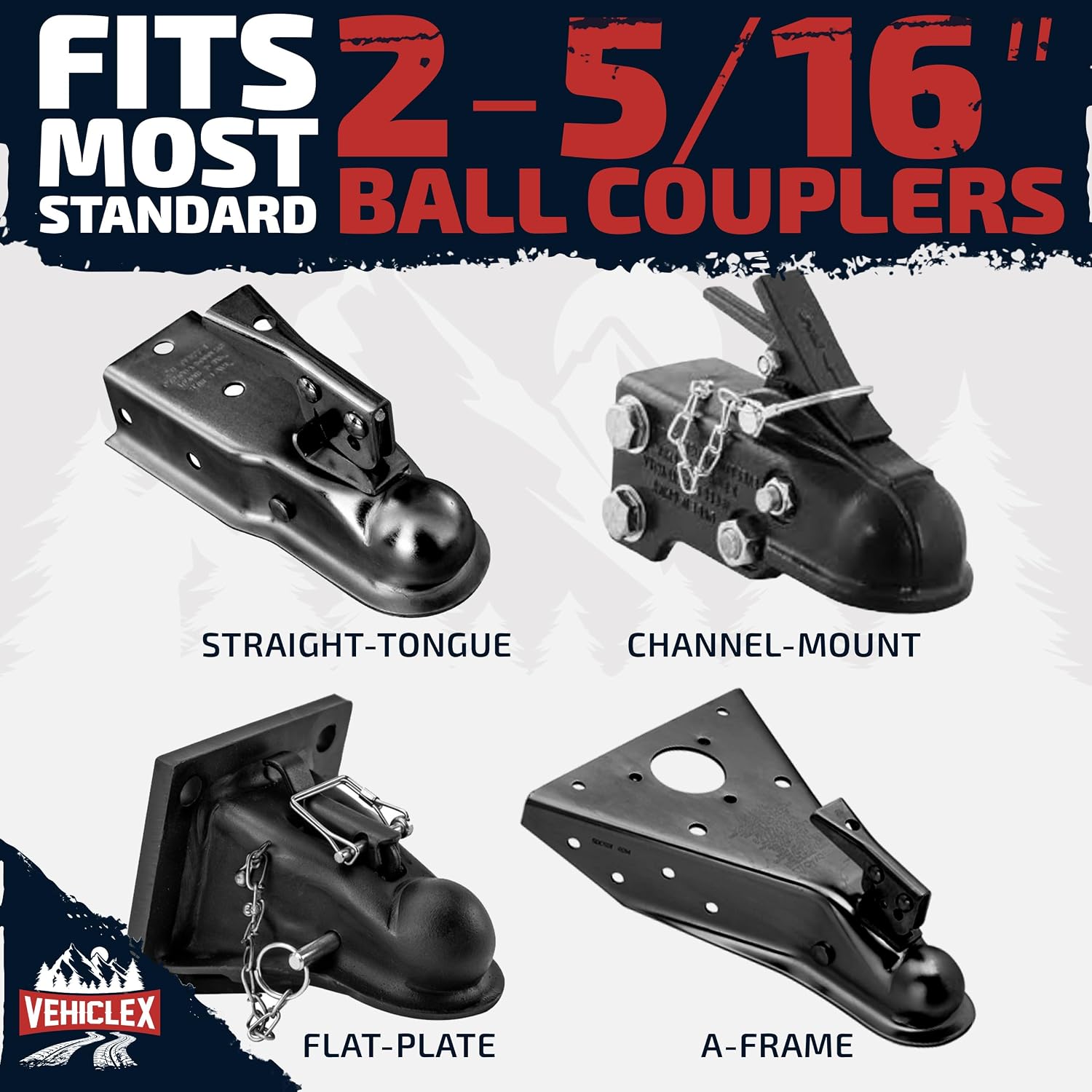 Vehiclex 2-5/16-Inch Trailer Coupler Lock – Refined Fit Design, Thick-Walled Carbon Steel, Dual-Layer Weather Protection (Red)