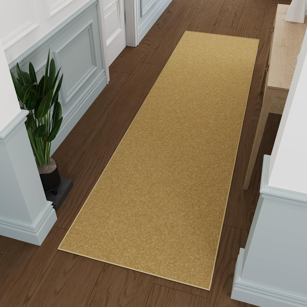 Ottomanson Hallway Runner Rug 2'7" x 9'10" Non Slip Solid Area Rugs Easy to