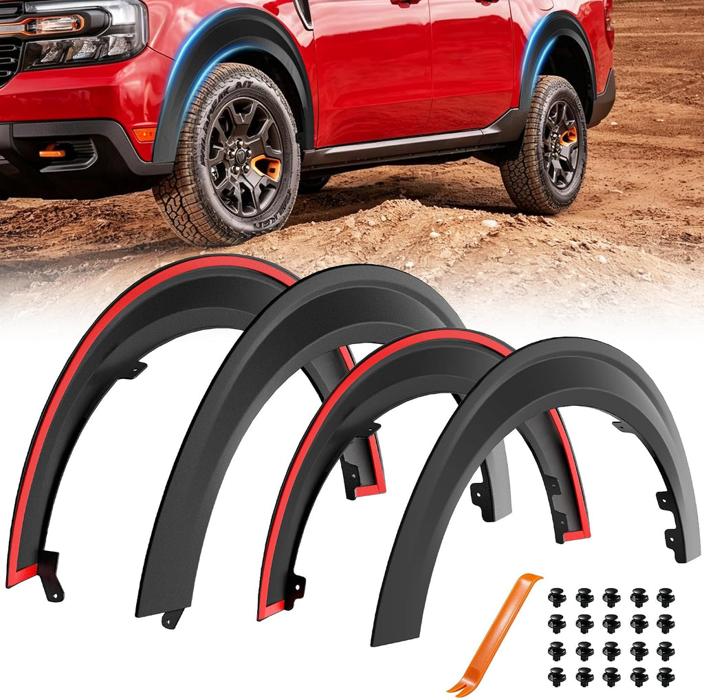 Fender Flares for Ford Maverick 2026 2022-2025, One-Piece, Set of 4 | Front & Rear Fender, Impact and Rock Chip Protection, Easy to Install, No-Drill, Injection Molded PP Material, UV-Resistant