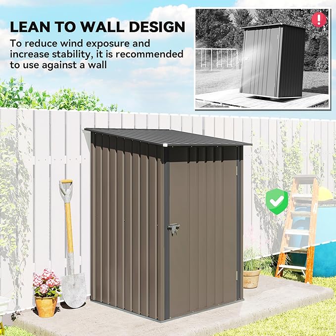 Outsunny 3.3' x 3.4' Outdoor Storage Shed, Metal Garden Tool House - Image 4