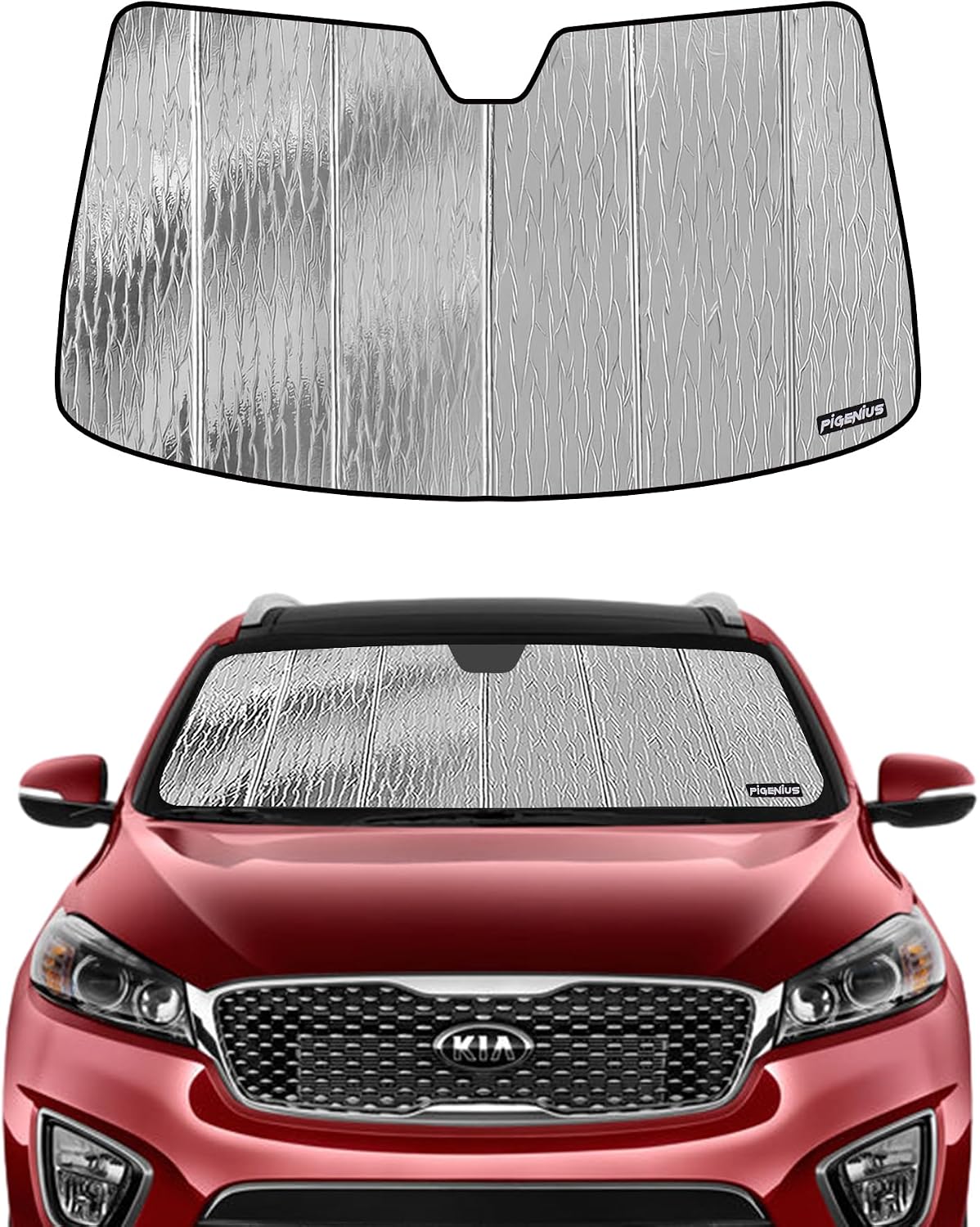 Windshield Sun Shade for Kia Sorento 2016-2020, Front Window Sunshade Shield