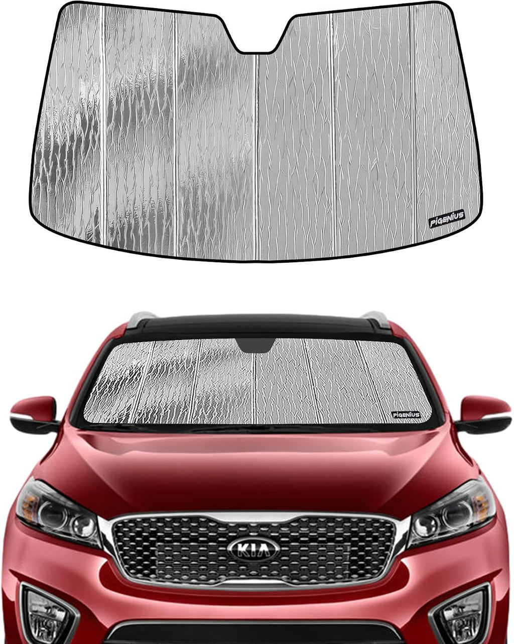 Windshield Sun Shade for Kia Sorento 2016-2020, Front Window Sunshade Shield