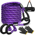 Kinetic Energy Recovery Rope 1" x 20ft,with Soft Shackle and Glove，Linetic Light Reflecting Tow Rope for 4WD Pick Up Truck, SUV, ATV, UTV