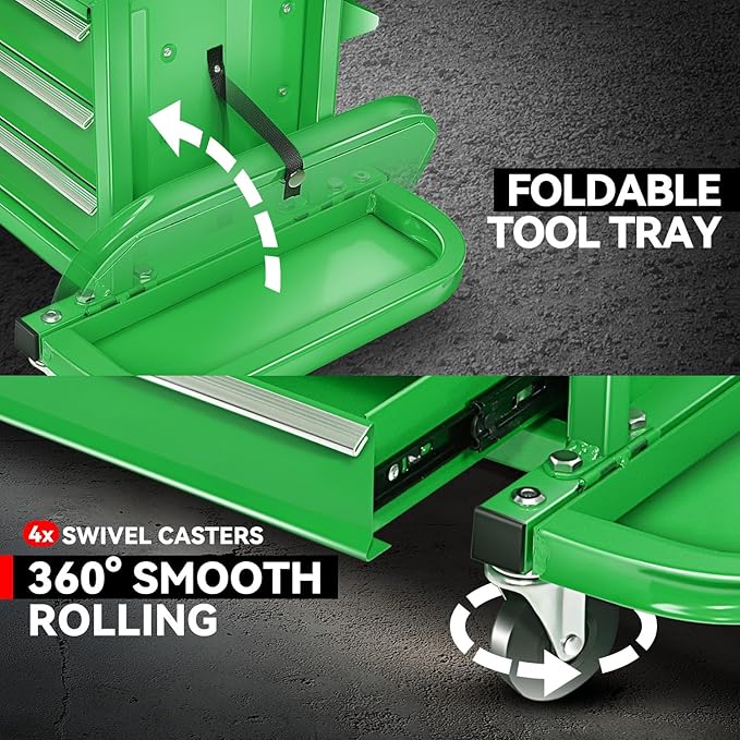 Auto Dynasty 3-Drawer Mechanic Rolling Seat, 350 LBS Capacity Roller Garage - Image 4