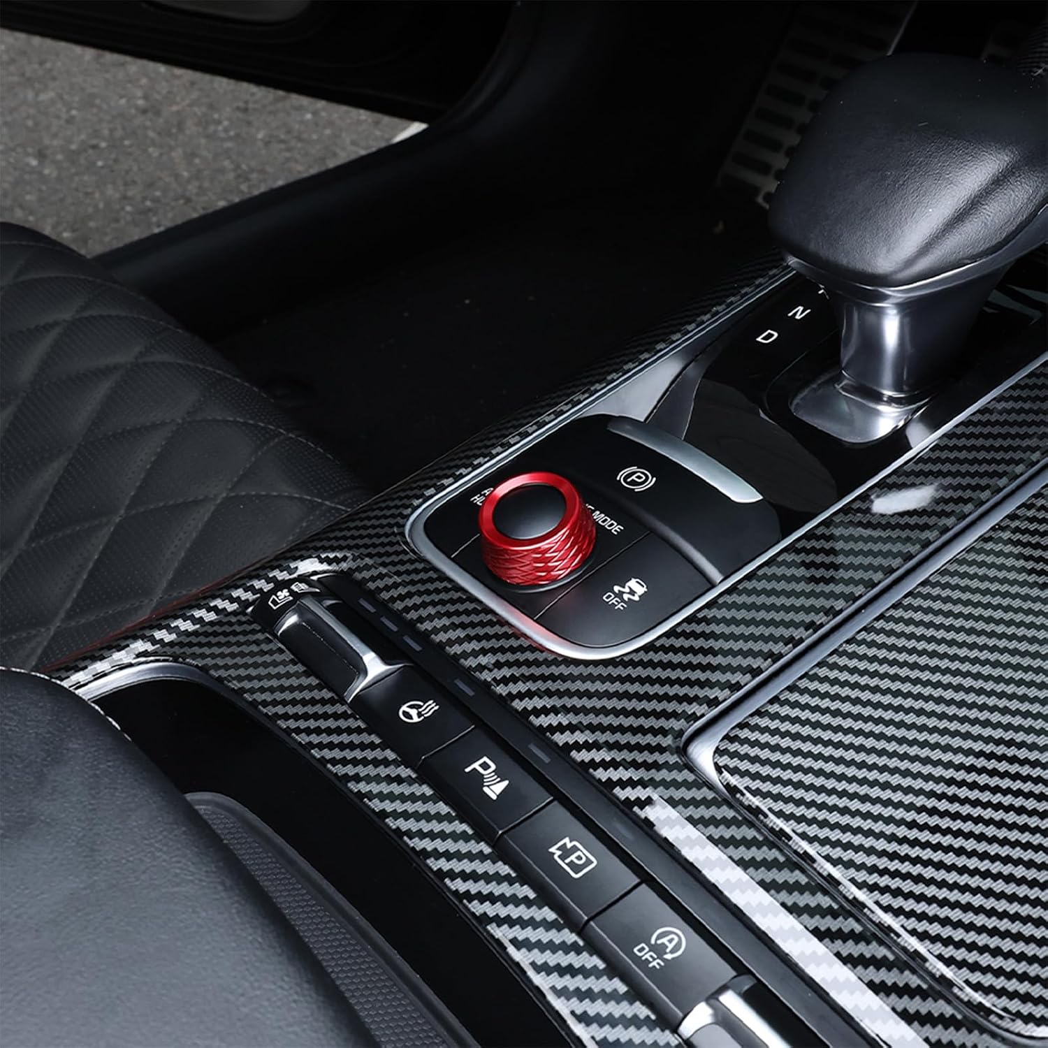 Premium Aluminum Alloy Drive Mode Knob Cover Compatible with Kia Stinger 2018-2023 Accessories, Scratch-Proof, Weighted Feel (Red)
