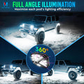 MICTUNING C4 RGBW Rock Lights Kit, 12 Pods 360° Ultra-Bright 4-Sided Wide Beam Angle Underglow Neon Accent Lighting Kit, Microphone Sync with APP Control, IP68 Waterproof