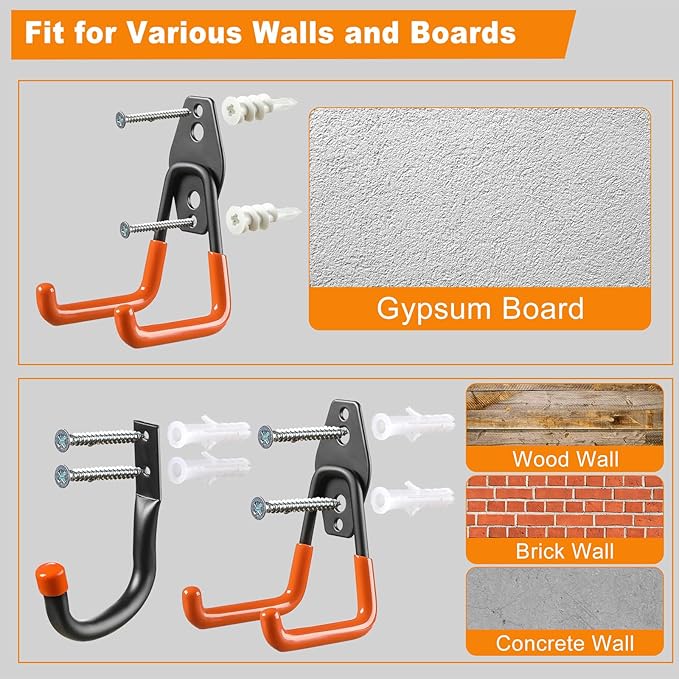LANDNEOO Garage Hooks, Heavy Wall Mount Duty Hooks - Image 5