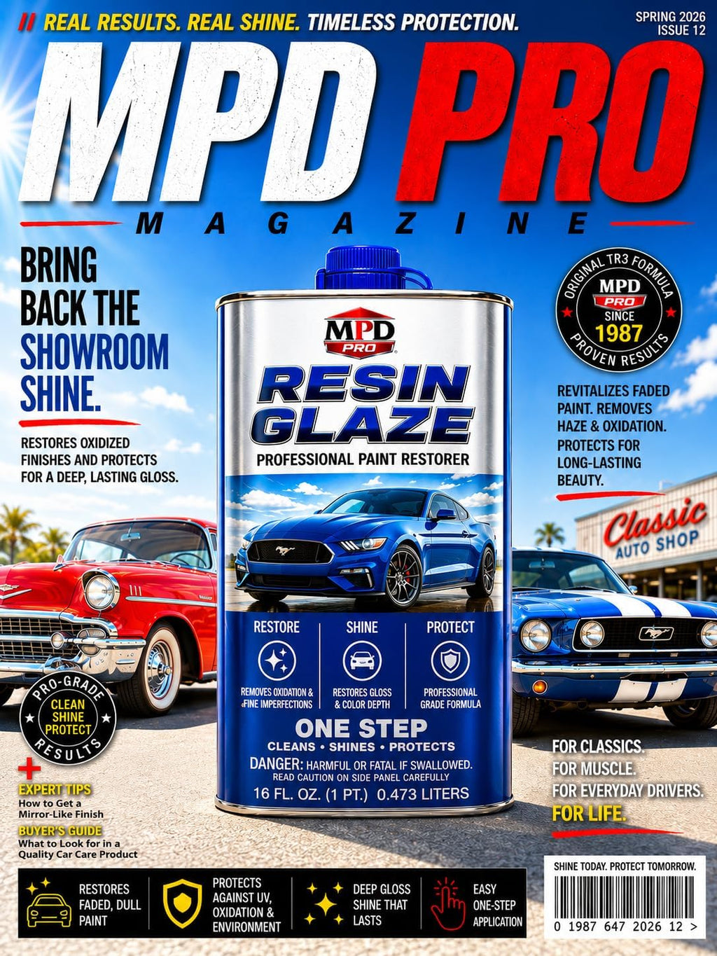 MPD Pro Automobile Resin Glaze Cleaner & Polish - 16oz - Paint Restoration, Car Scratch Remover, Clear Coat Enhancer, Car Finish Protectant (Pack of 6)