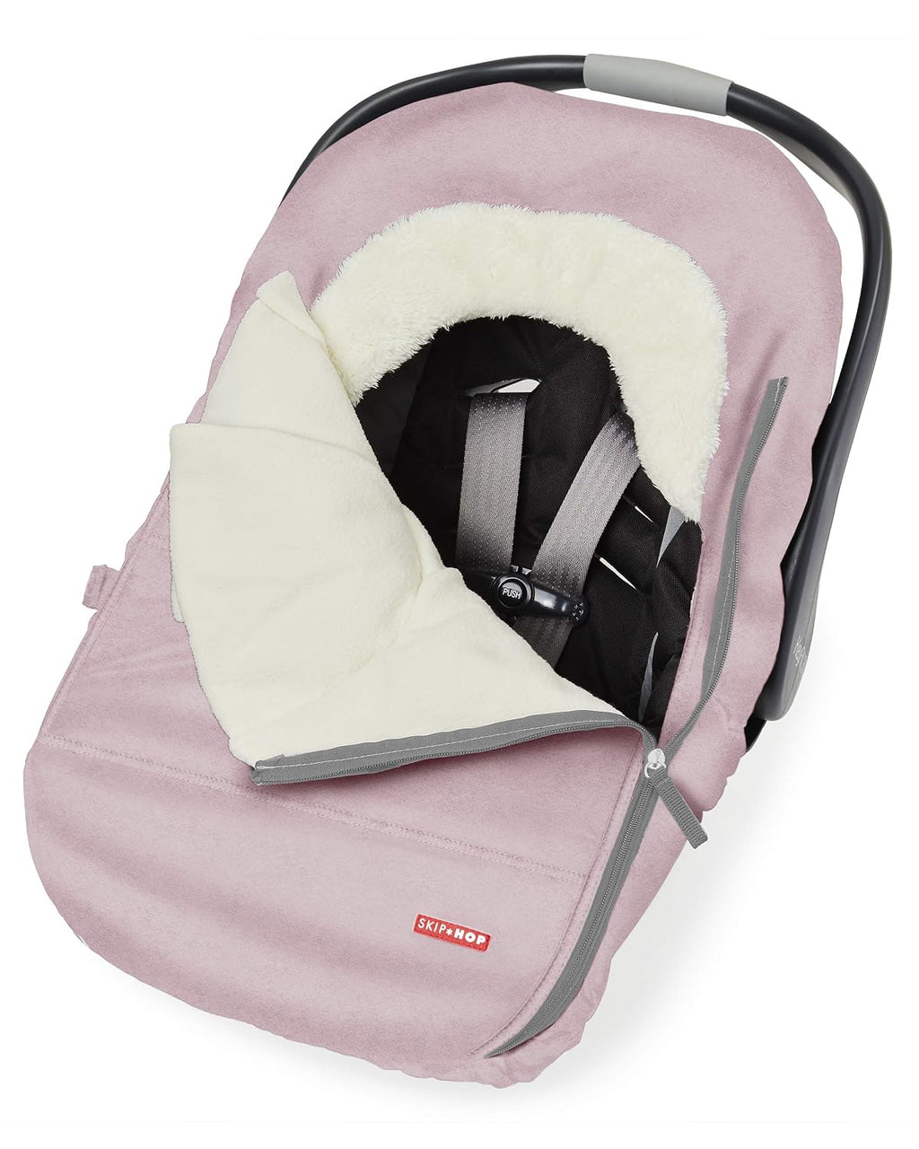 skip hop winter car seat cover, stroll & showing dimensions