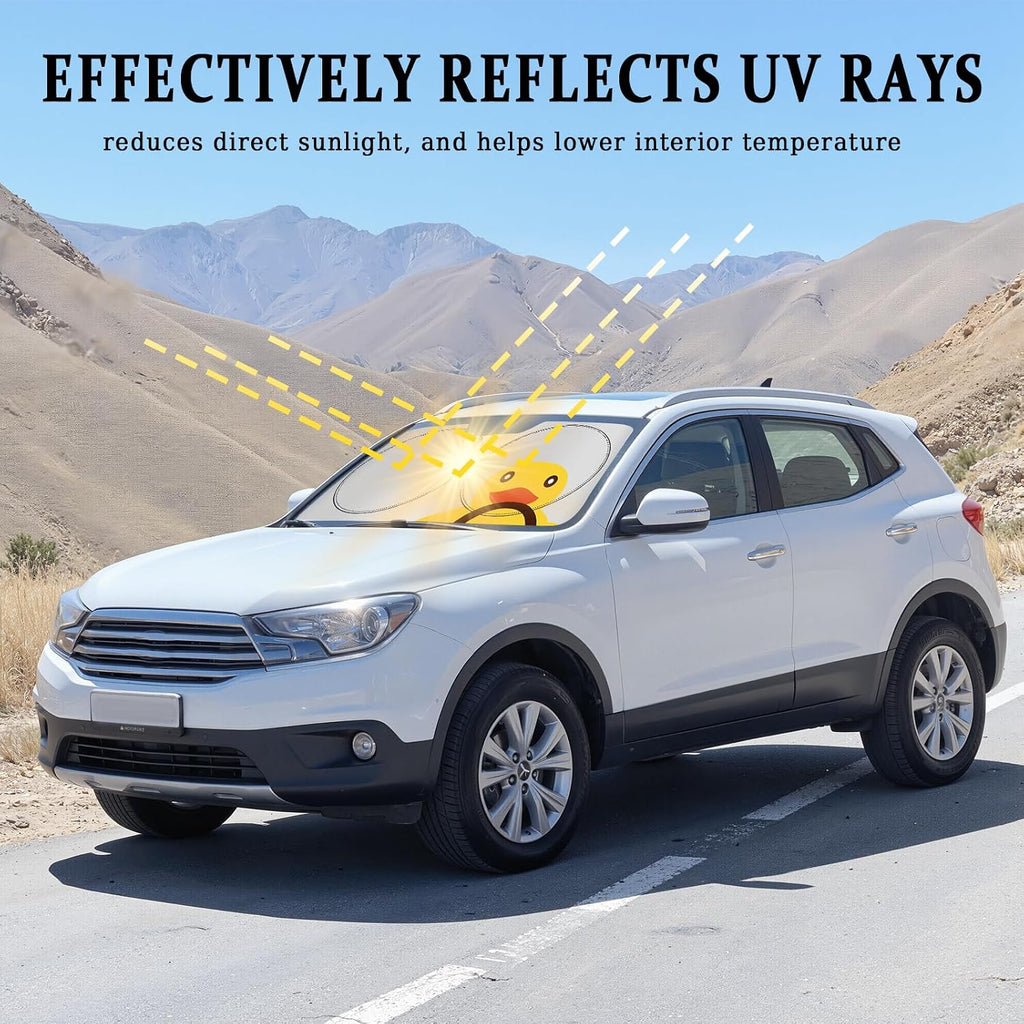 Universal Fit Car Windshield Shade,Car Windshield Sun Shade with Double-Sided Fabric,Foldable Sunshade Windshield 33"*64.5"