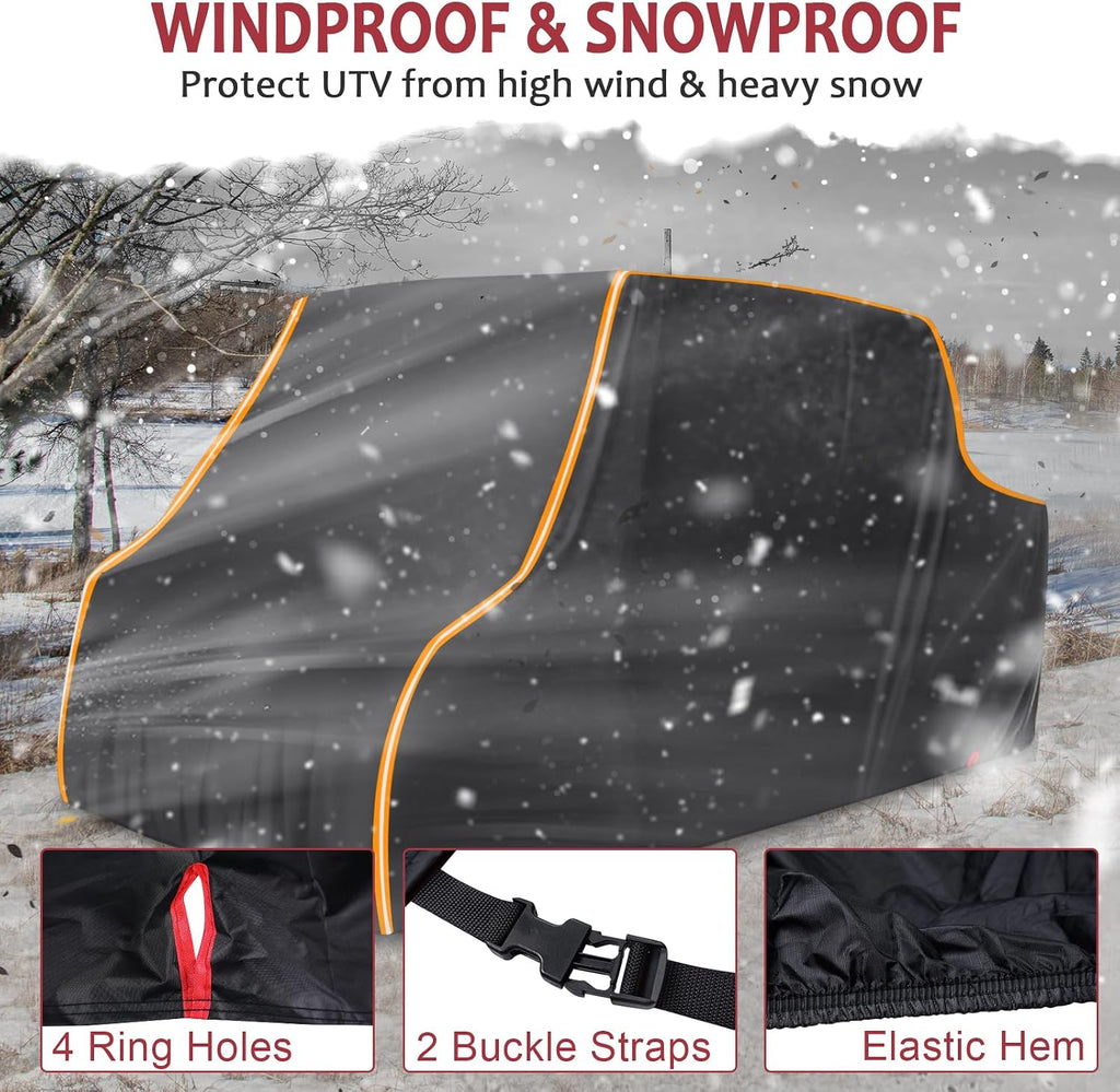 StarknightMT Heavy Duty UTV Cover 4 Seater,Waterproof 420D Oxford Cover for All-Weather Outdoor Storage,Compatible with Polaris Ranger Crew 1000 900 570 General RZR,Reflective Strips Windproof