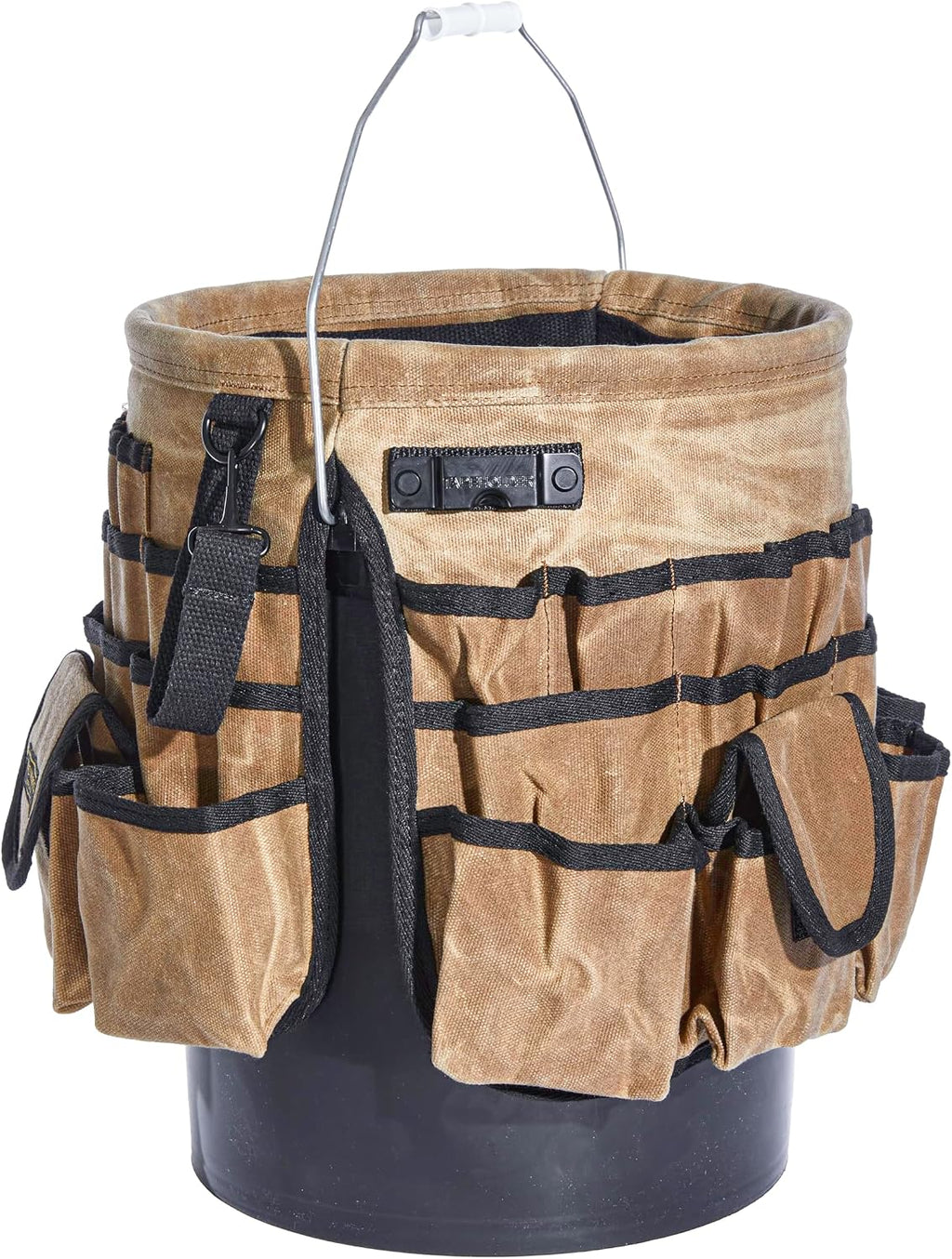 readywares tool bucket organizer | waxed canvas 5 showing dimensions