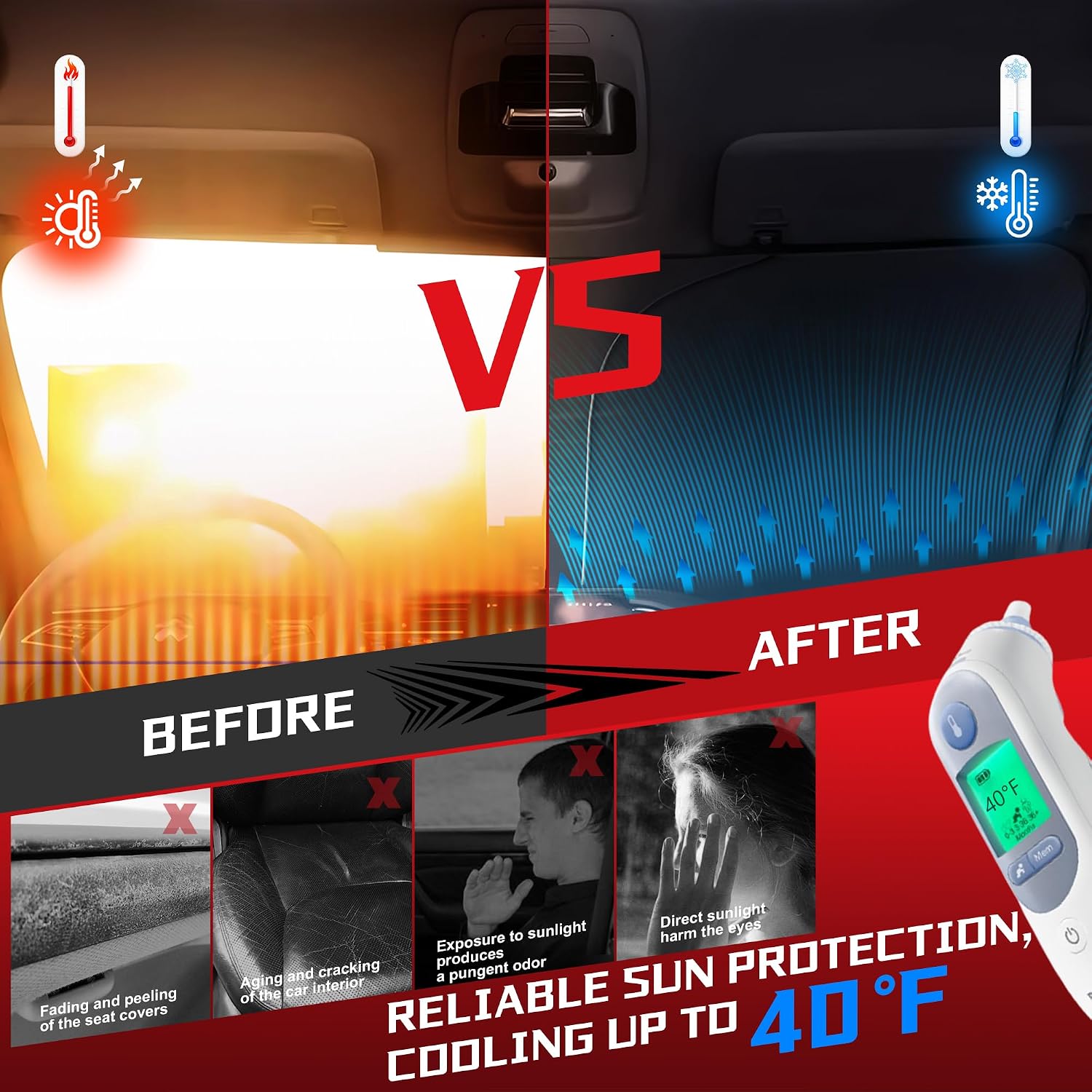 Windshield Sun Shade for Honda CRV 2023 2024 2025 2026 CR-V SUV Foldable Sun Sunshade for Car Front Window Blocks UV Rays and Heat Automotive Interior Protector Custom Fit Accessories