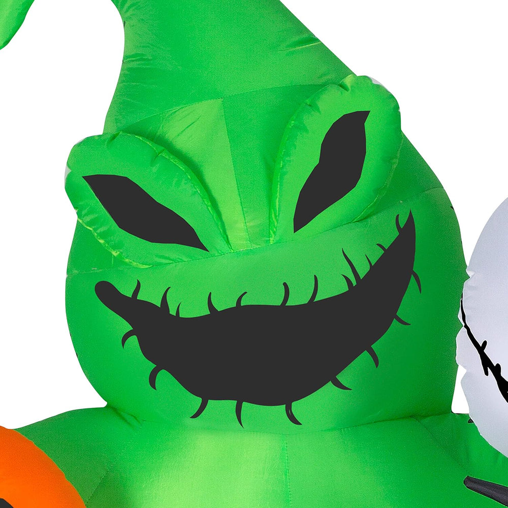 Gemmy Jack Skellington Halloween Inflatable Scene, 6.5 Ft Tall Lighted Nightm...