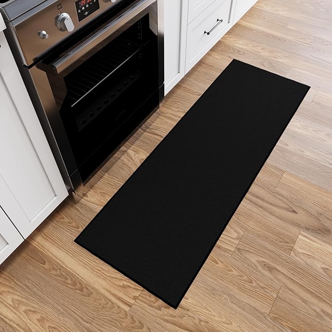 Ottomanson Hallway Runner Rug 20" x 59" Non Slip Solid Area Rugs Easy to Clean by Ottomanson