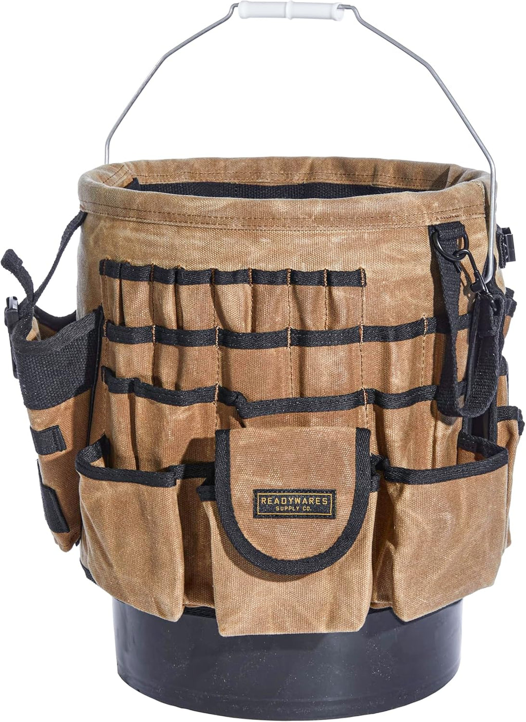 readywares tool bucket organizer | waxed canvas 5 shown in use