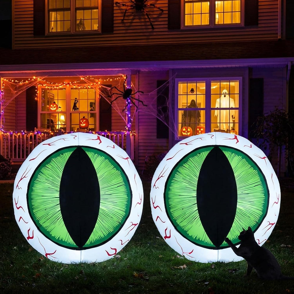 MUMTOP 4FT Halloween Outdoor Inflatable Eyeball Yard Decor with LED Lights