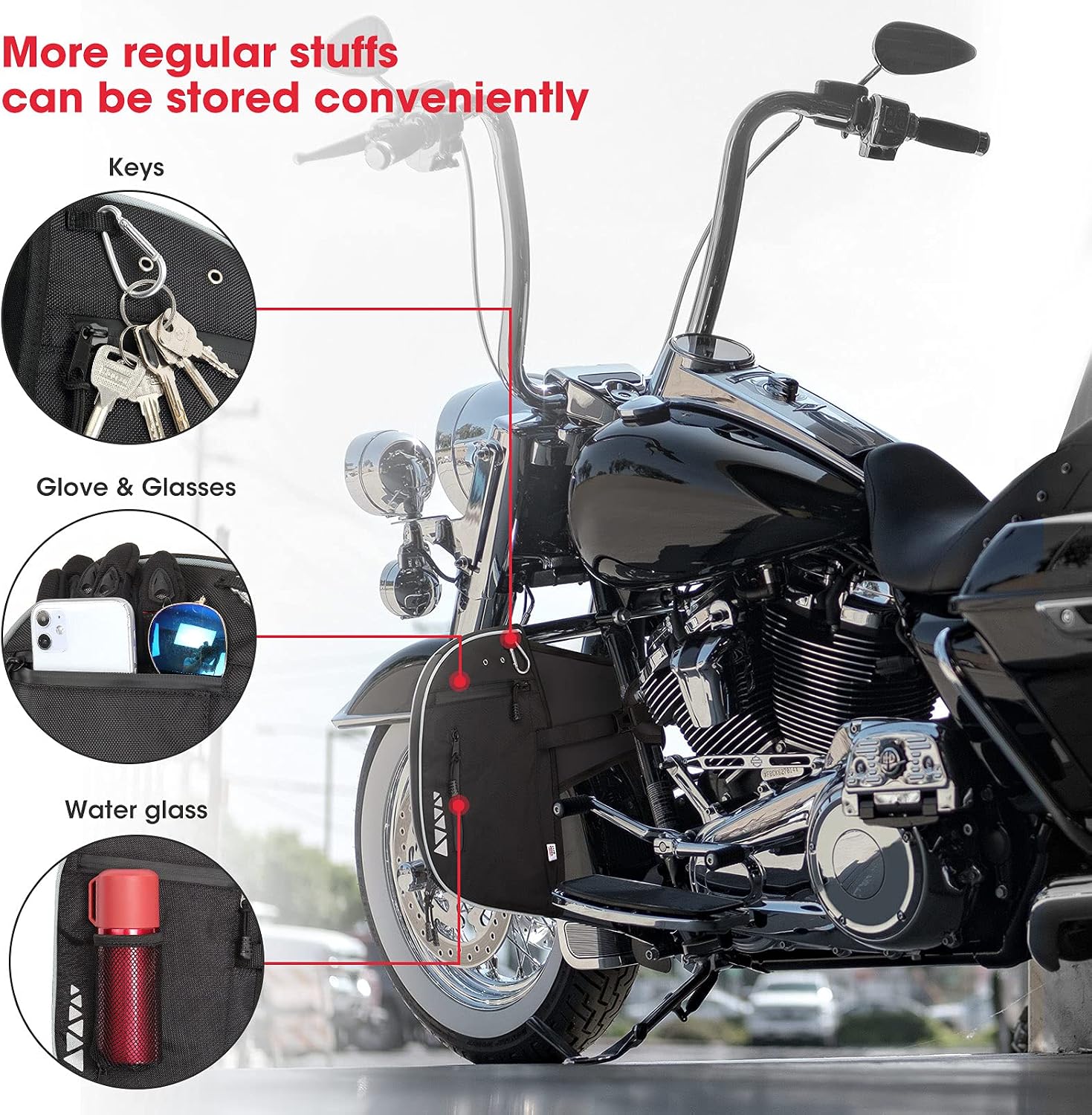 KEMIMOTO Soft Lowers Chaps Highway Crash Bar Covers Motorcycle Leg Warmers Compatible with Touring Road King Road Glide Electra Glide and Trike Models After 1980-2024 2025