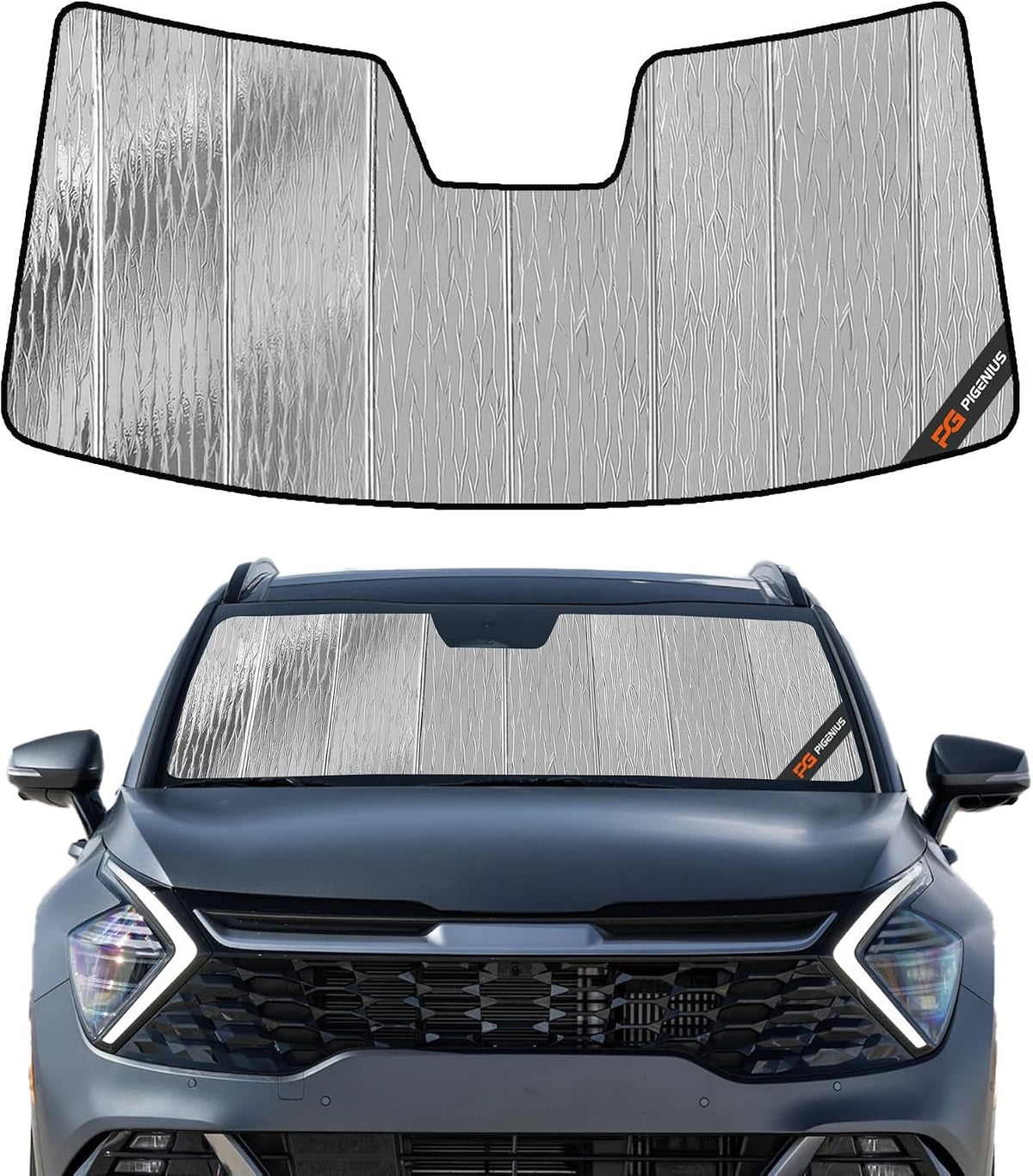 Windshield Sun Shade for Kia EV9 2024-2025, Front Window Sunshade Shield