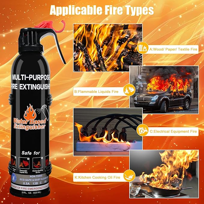 Fire Extinguisher for Home, 4 Pack Vehicle Fire Extinguishers - Image 3